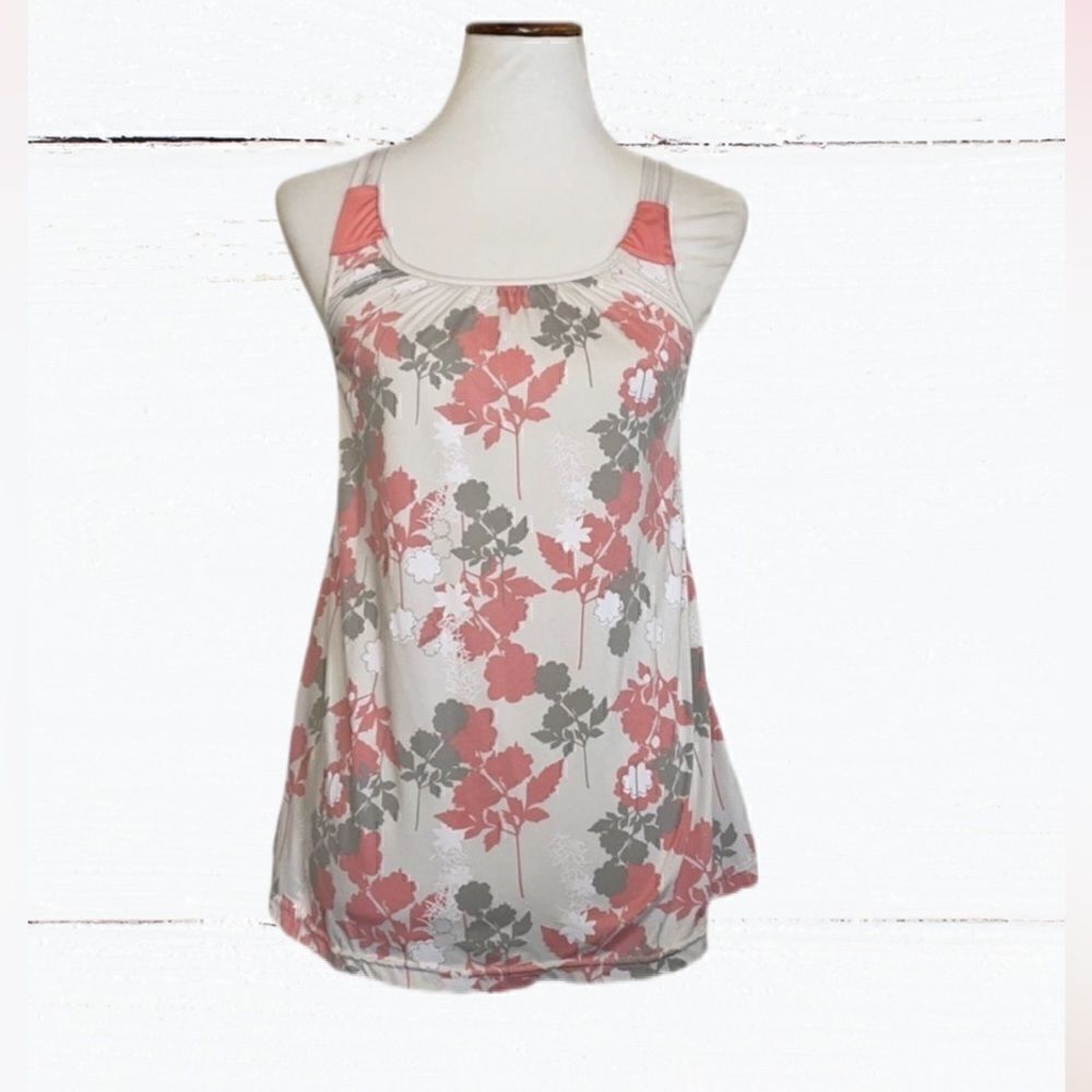 Body Touch Floral Pink Racerback Tank Top (Size: Medium)